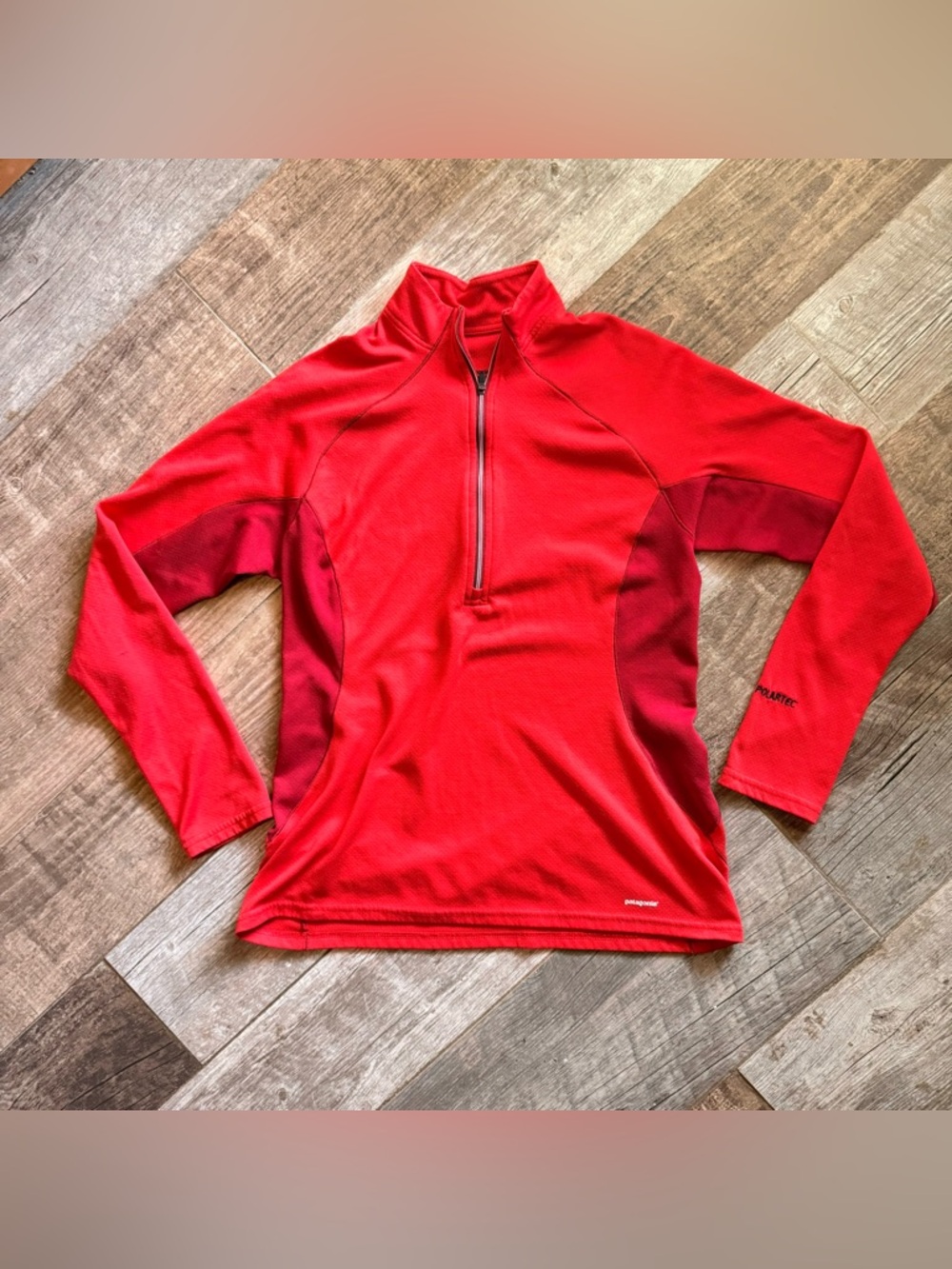 Patagonia Capilene 3 Polartec 1/4 Zip Pullover Baselayer Womens Sz medium Red